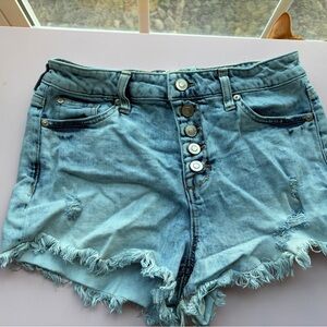 Altar'd State Light Blue Distressed Jean Shorts